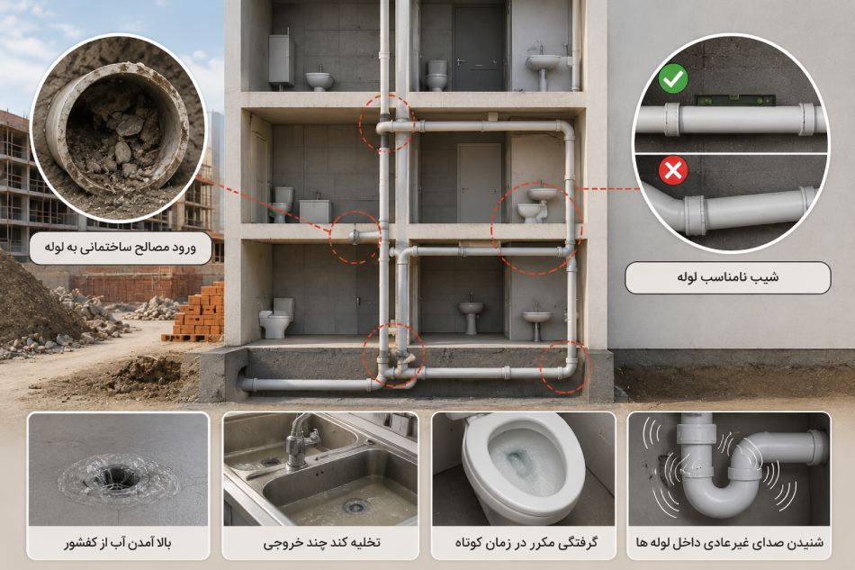 از کجا بفهمیم گرفتگی به دلیل اجرای نادرست ساختمان است
