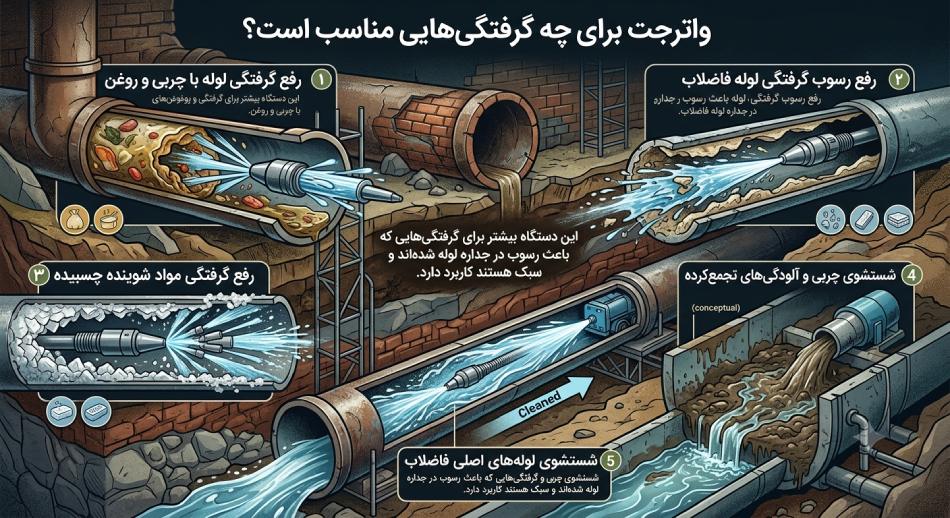 واترجت برای چه گرفتگی هایی مناسب است